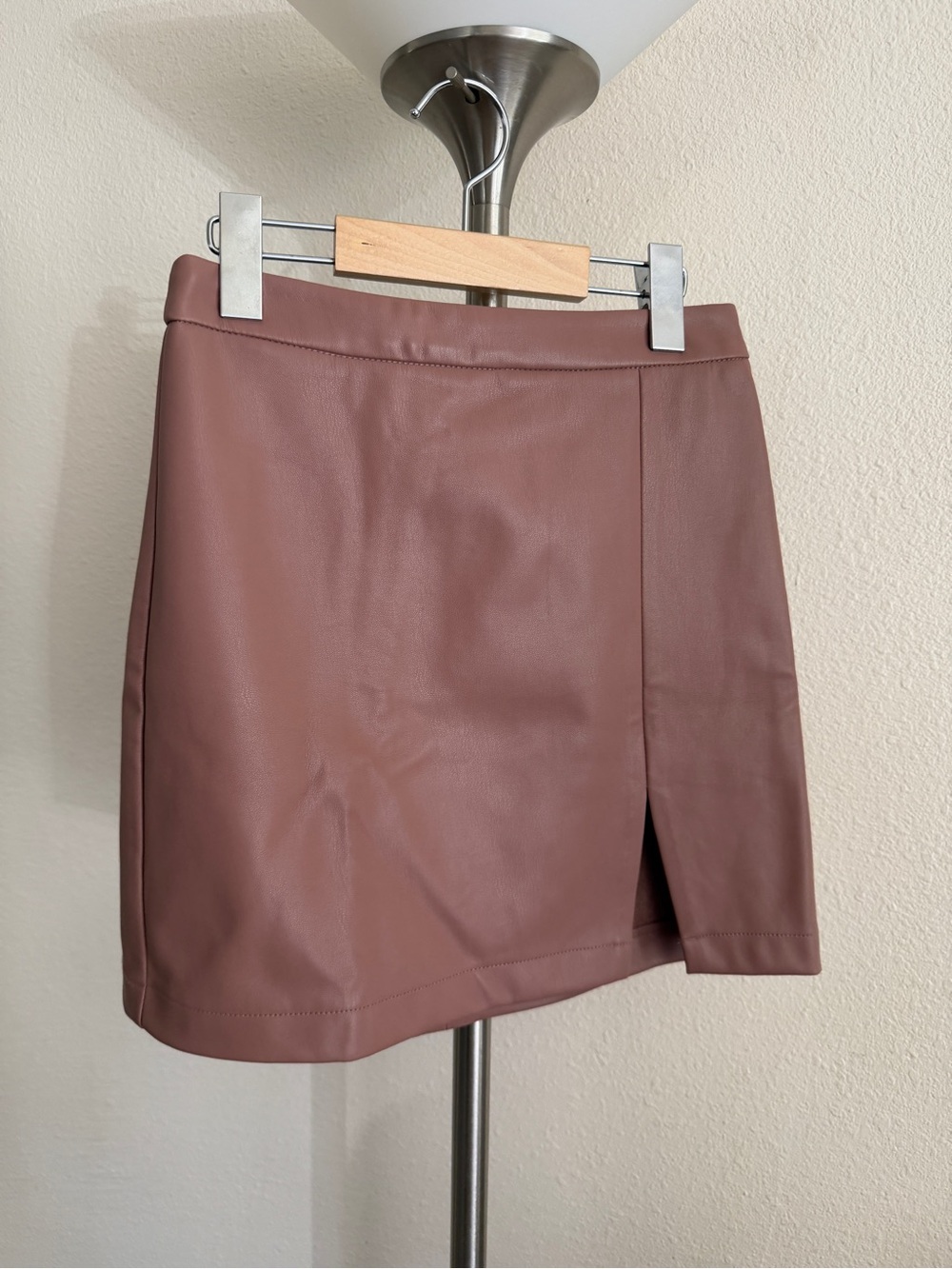 Abercrombie & Fitch Mauve Faux Leather Mini Skirt